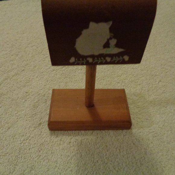 VINTAGE 70S 80S HAND MADE WOODEN STAMPS MAILBOX SM - Picture 6 of 7